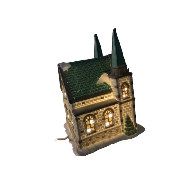 Trim a Home Lighted Village Church Ceramic - Picture 6 of 16